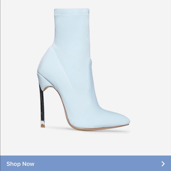light blue sock boots